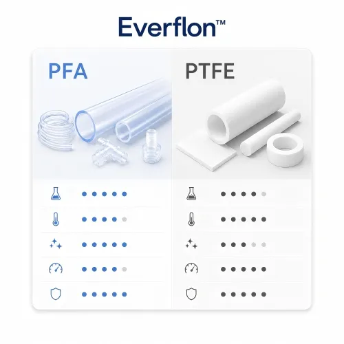 PFA vs PTFE : Quel fluoropolymère choisir pour votre application industrielle ?